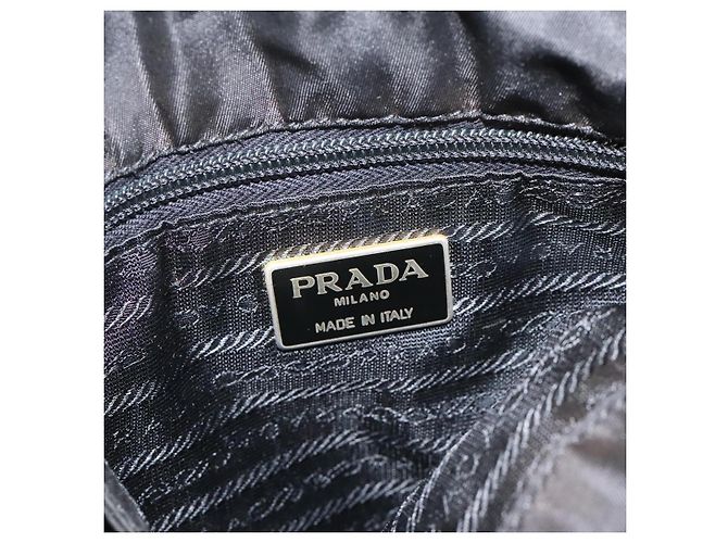 PRADA Borsa a mano in nylon nero Auth bs22622 - vista 17