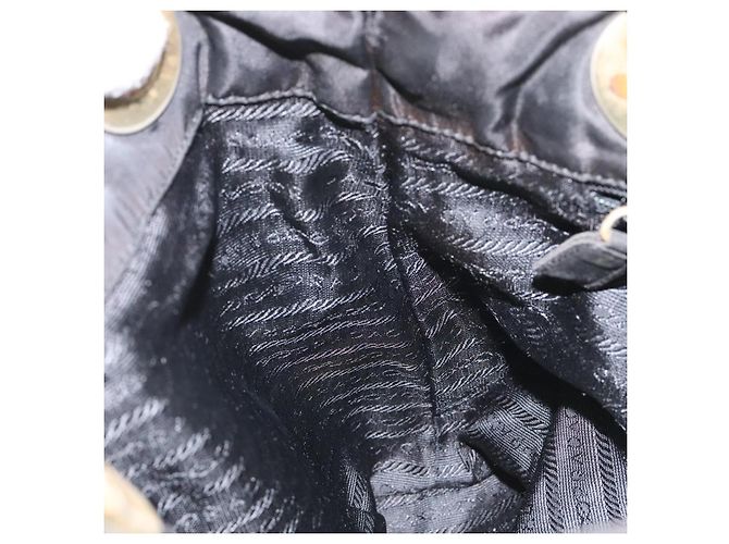 PRADA Borsa a mano in nylon nero Auth bs22622 - vista 19