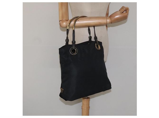 PRADA Borsa a mano in nylon nero Auth bs22622 - vista 21