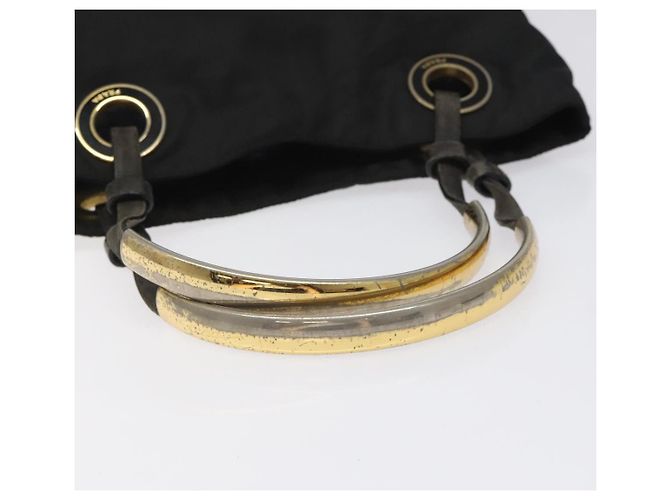 PRADA Borsa a mano in nylon nero Auth bs22622 - vista 7