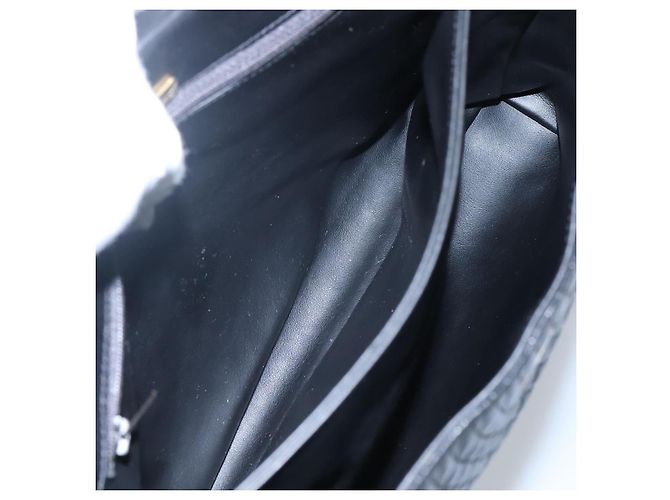 BALLY Bolsa de mão acolchoada de couro preta Auth SW022 Preto - vista 20