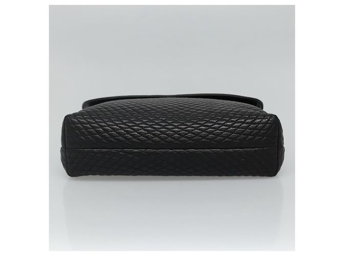 BALLY Bolsa de mão acolchoada de couro preta Auth SW022 Preto - vista 5