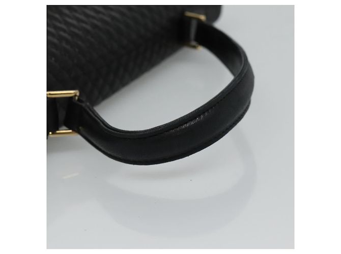 BALLY Bolsa de mão acolchoada de couro preta Auth SW022 Preto - vista 7