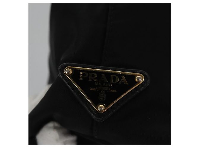 PRADA Borsa a mano in nylon 2 vie nera Auth BA009 Nero - vista 17
