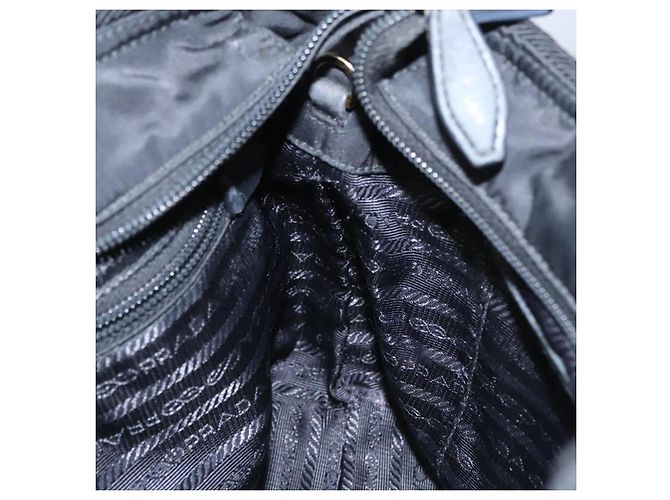 PRADA Borsa a mano in nylon 2 vie nera Auth BA009 Nero - vista 19