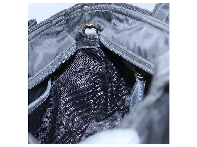PRADA Borsa a mano in nylon 2 vie nera Auth BA009 Nero - vista 20
