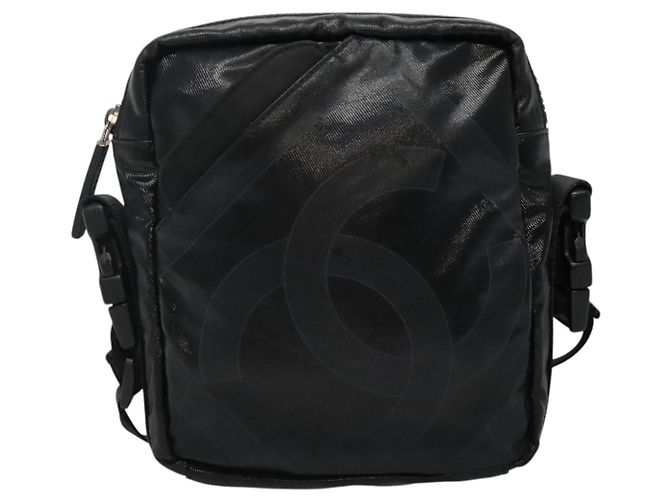 Borsa a spalla CHANEL Sports COCO Mark in tela rivestita nera CC Auth BA202 - vista 13