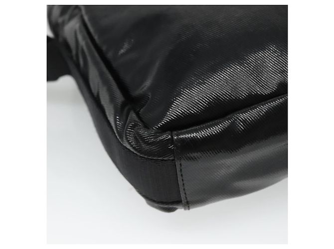 Borsa a spalla CHANEL Sports COCO Mark in tela rivestita nera CC Auth BA202 - vista 16