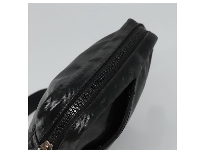 Borsa a spalla CHANEL Sports COCO Mark in tela rivestita nera CC Auth BA202 - vista 6