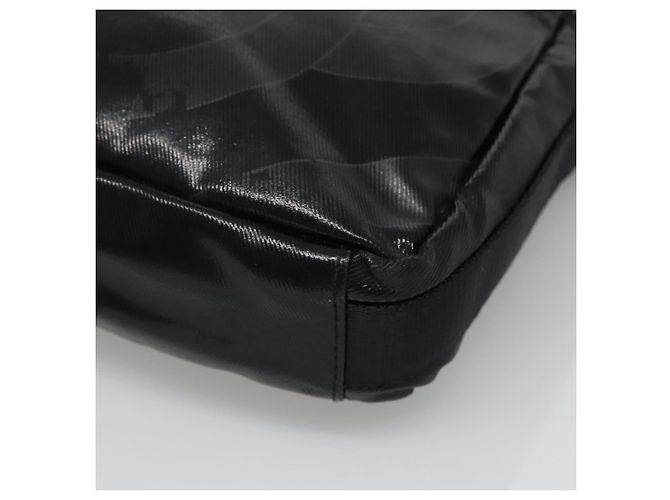 Borsa a spalla CHANEL Sports COCO Mark in tela rivestita nera CC Auth BA202 - vista 9