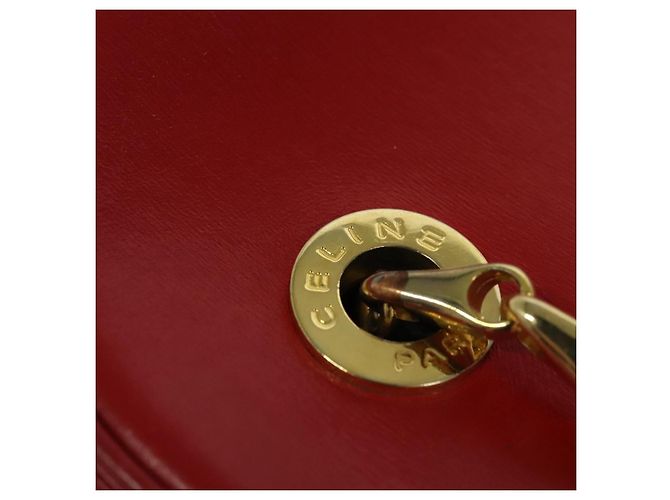 Céline Borsa a spalla CELINE in pelle rossa e oro Auth 114588 Rosso D'oro - vista 9
