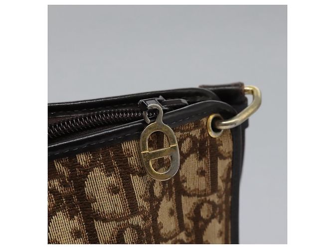 Bolsa de ombro em lona Trotter Christian Dior marrom Auth ep7344 - vista 10