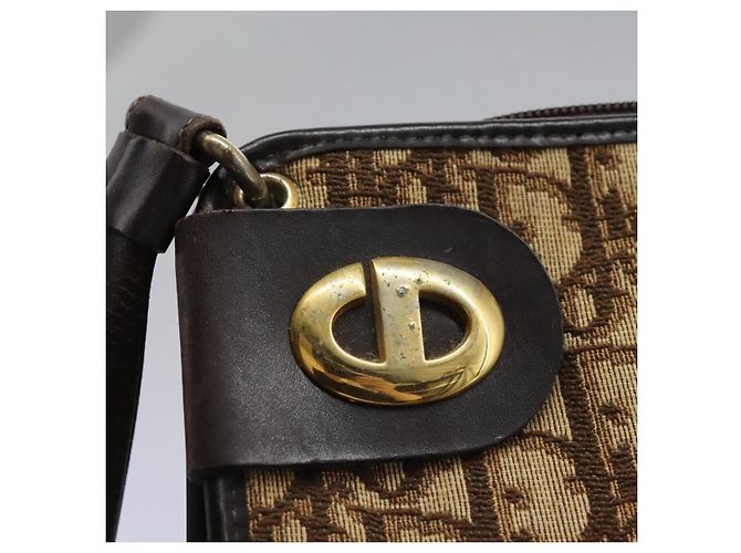 Bolsa de ombro em lona Trotter Christian Dior marrom Auth ep7344 - vista 11