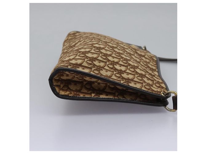 Bolsa de ombro em lona Trotter Christian Dior marrom Auth ep7344 - vista 4