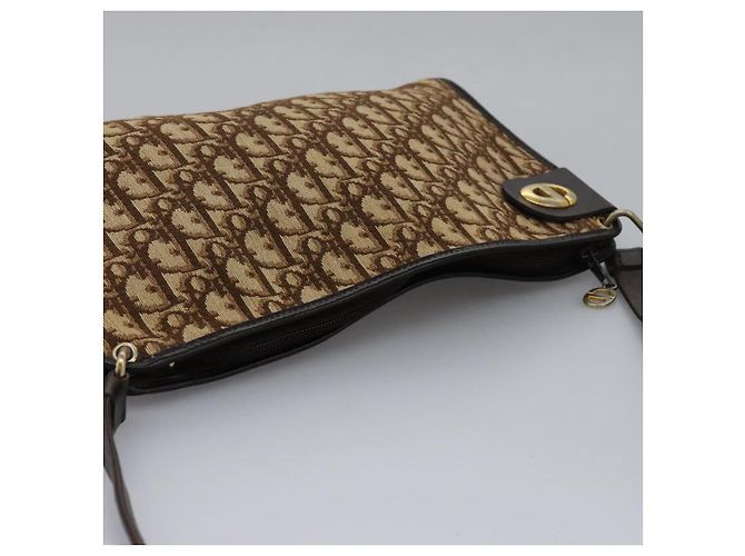 Bolsa de ombro em lona Trotter Christian Dior marrom Auth ep7344 - vista 6
