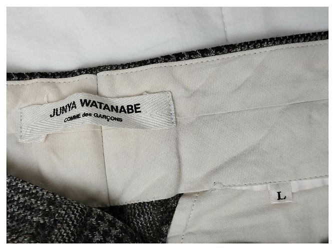 Junya Watanabe Weite Karohose aus Wolle Grau - Ansicht 3