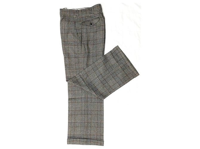 Junya Watanabe Weite Karohose aus Wolle Grau - Ansicht 4