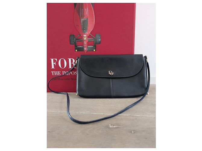 Vintage Dior leather bag Navy blue - view 2