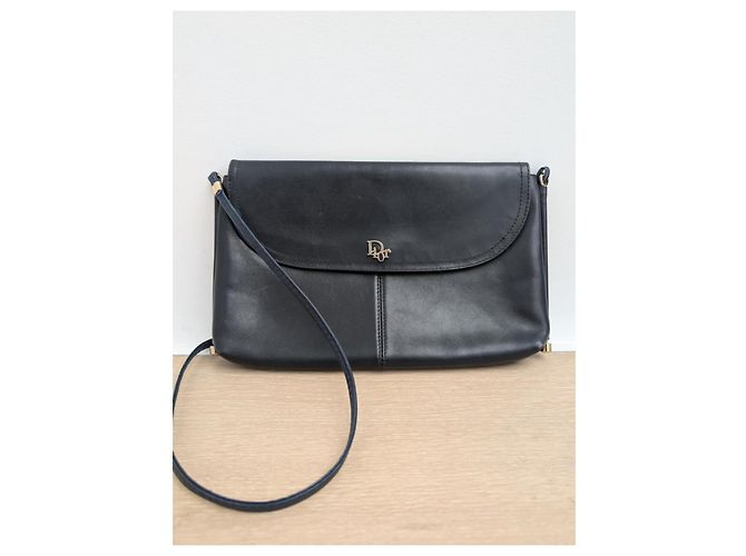Vintage Dior leather bag Navy blue - view 3