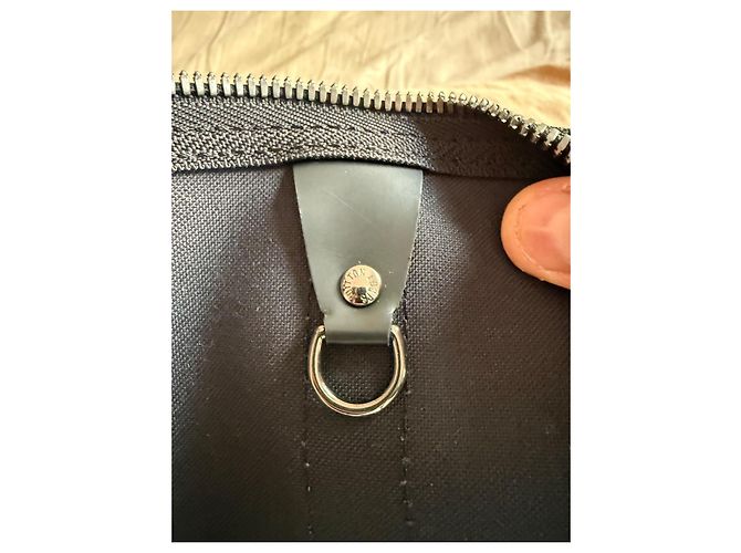Louis Vuitton Keepall Eclipse 55 Borsa da viaggio nera in pelle Nero - vista 14