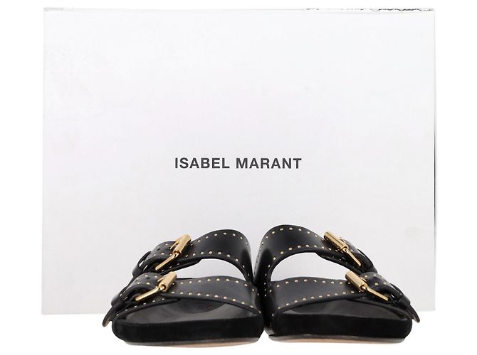Sandálias Lennyo com studs da Isabel Marant em couro preto - vista 2