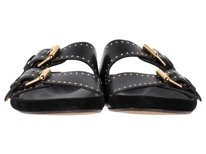 Sandálias Lennyo com studs da Isabel Marant em couro preto - vista 3