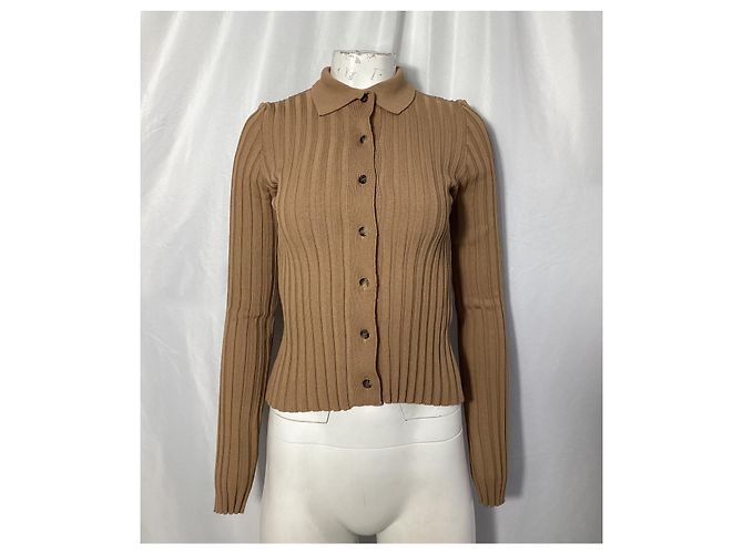 Joslyn Rippstrick-Cardigan von Anine Bing aus braunem Rayon Rot - Ansicht 7