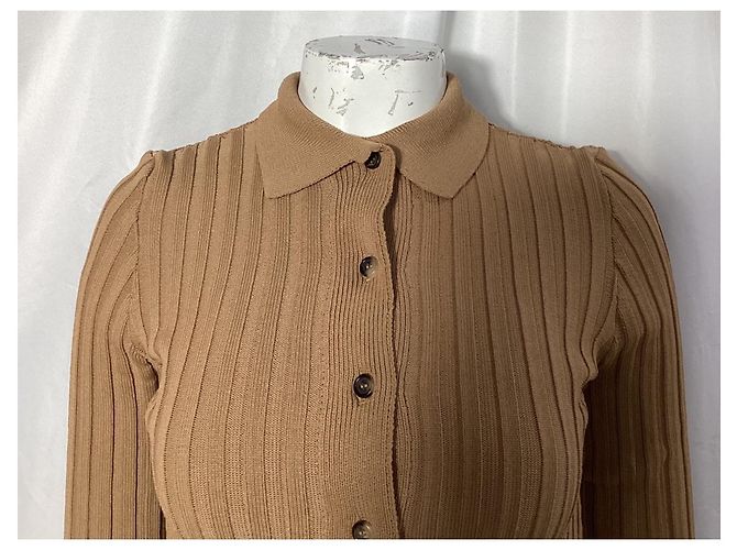 Joslyn Rippstrick-Cardigan von Anine Bing aus braunem Rayon Rot - Ansicht 8