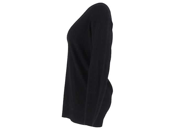 V-Ausschnitt Pullover aus schwarzem Kaschmir von Theory - Ansicht 2