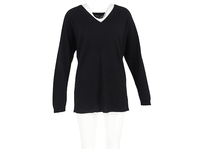 V-Ausschnitt Pullover aus schwarzem Kaschmir von Theory - Ansicht 4