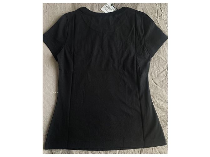Camiseta Moschino Jean de algodón negro con logo Blanco - vista 3