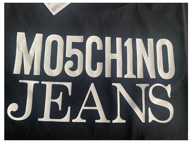 Camiseta Moschino Jean de algodón negro con logo Blanco - vista 4