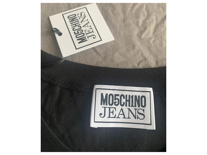 Camiseta Moschino Jean de algodón negro con logo Blanco - vista 5