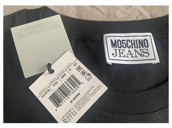 Camiseta Moschino Jean de algodón negro con logo Blanco - vista 6