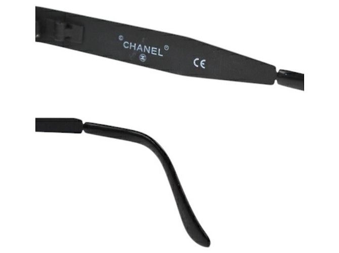 Gafas de sol ovaladas Chanel Black Gold CC Logo 06925 Negro Dorado - vista 7