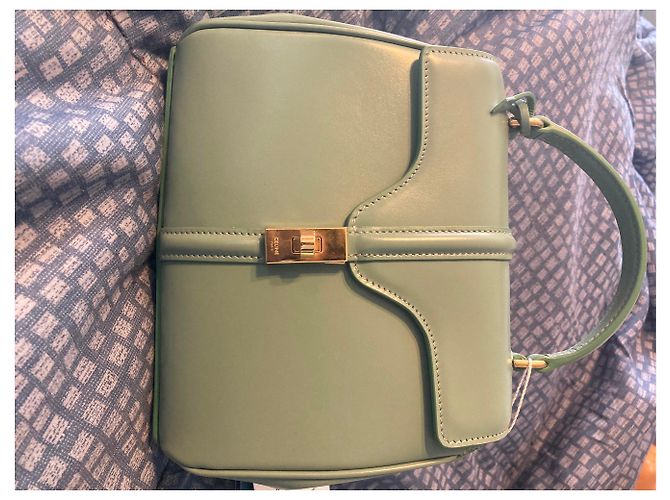 Autre Marque Borsa Celine Mini 16 in pelle Ice Mint Blu Verde - vista 12