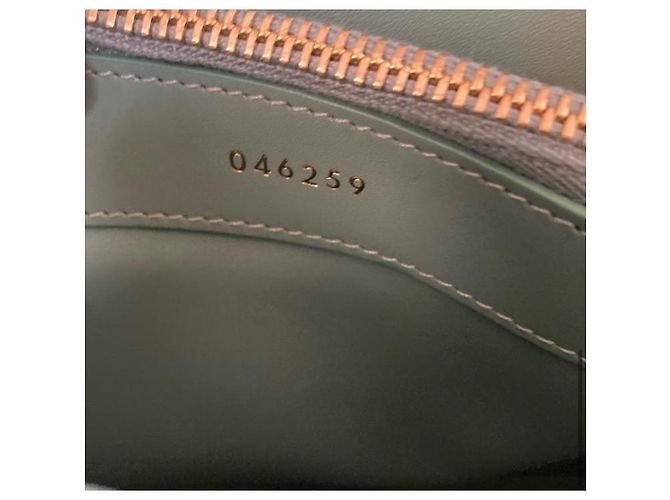 Autre Marque Borsa Celine Mini 16 in pelle Ice Mint Blu Verde - vista 5