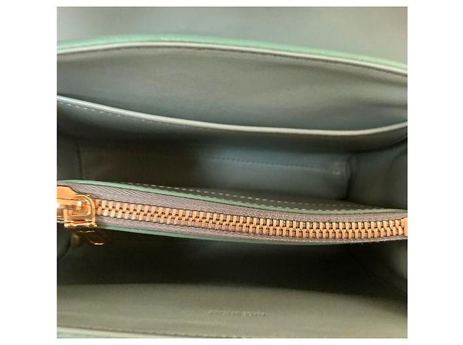 Autre Marque Borsa Celine Mini 16 in pelle Ice Mint Blu Verde - vista 7