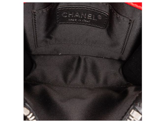 Chanel Rosso Mini Quadrato in Pelle di Agnello Grafica Borsa a Spalla - vista 6