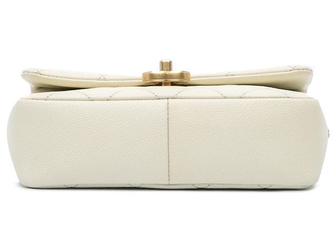 Chanel Bianco Piccolo Caviar Trapuntato Catena Melody Flap Crudo - vista 3