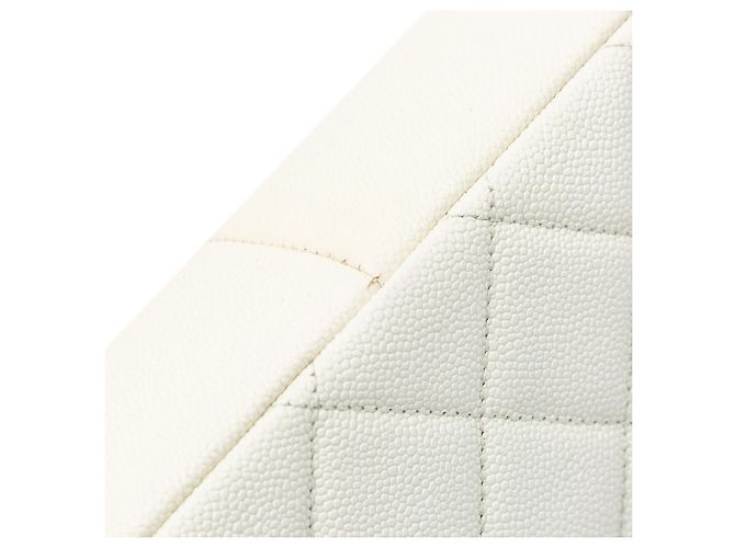 Chanel Bianco Piccolo Caviar Trapuntato Catena Melody Flap Crudo - vista 7