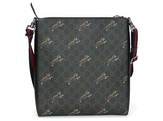 Gucci Shoulder Bag 474137 GG Supreme Canvas Brown Black - view 3