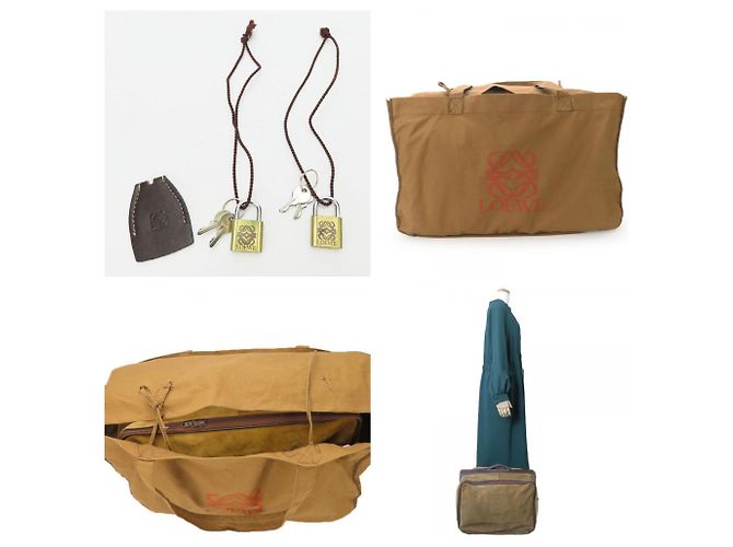 Borsa in pelle Loewe in beige e marrone - vista 10