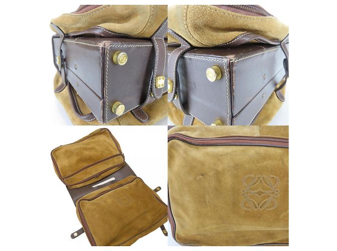 Borsa in pelle Loewe in beige e marrone - vista 3