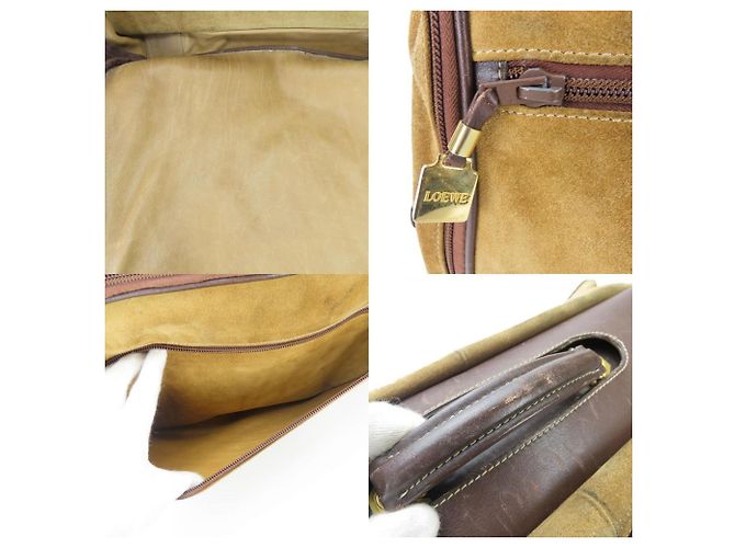 Borsa in pelle Loewe in beige e marrone - vista 5