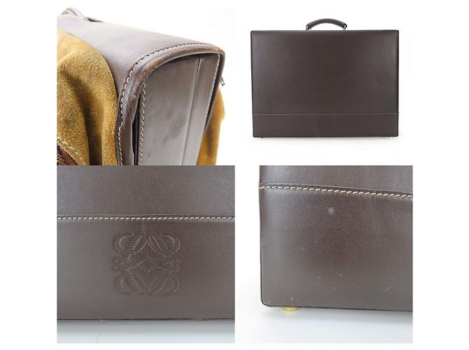 Borsa in pelle Loewe in beige e marrone - vista 6