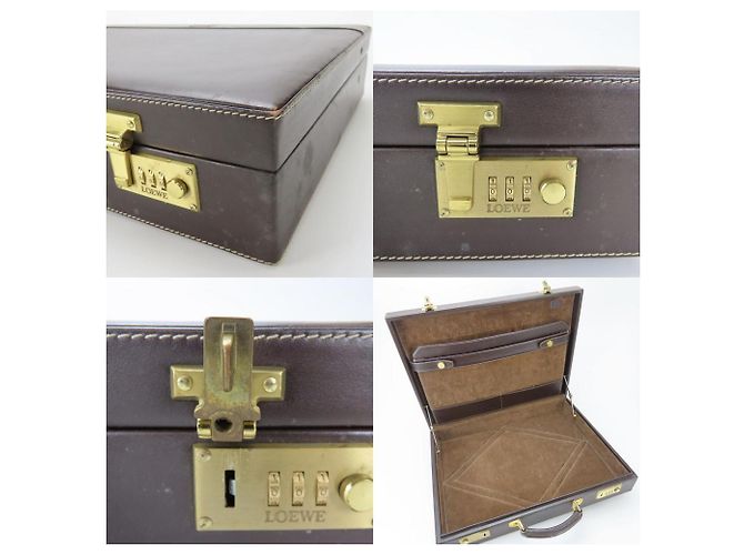 Borsa in pelle Loewe in beige e marrone - vista 8