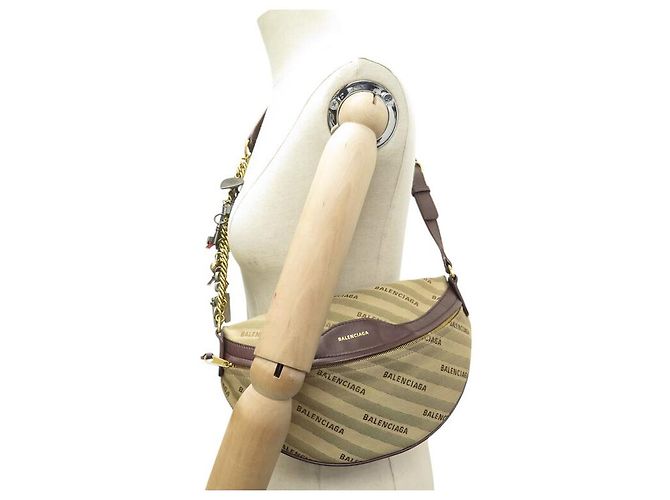 BORSA CINTURA BALENCIAGA SOUVENIR 518163 CANVAS E PELLE - vista 5