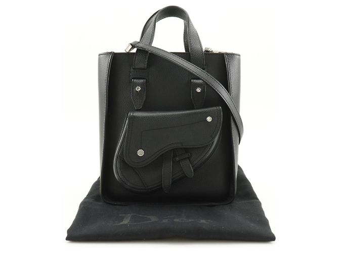 Borsa a mano mini Saddle di Christian Dior Nero - vista 14