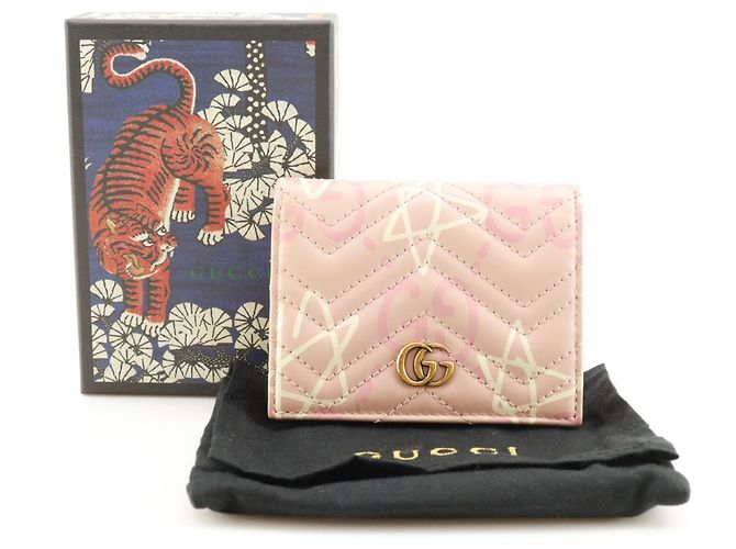 Billetera bi-fold de cuero rosa Gucci - vista 13